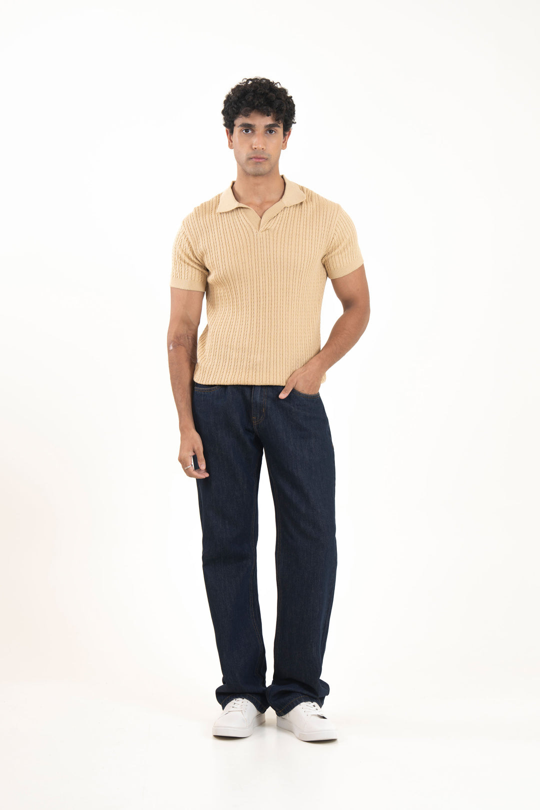 Textured Sweater Knit Polo