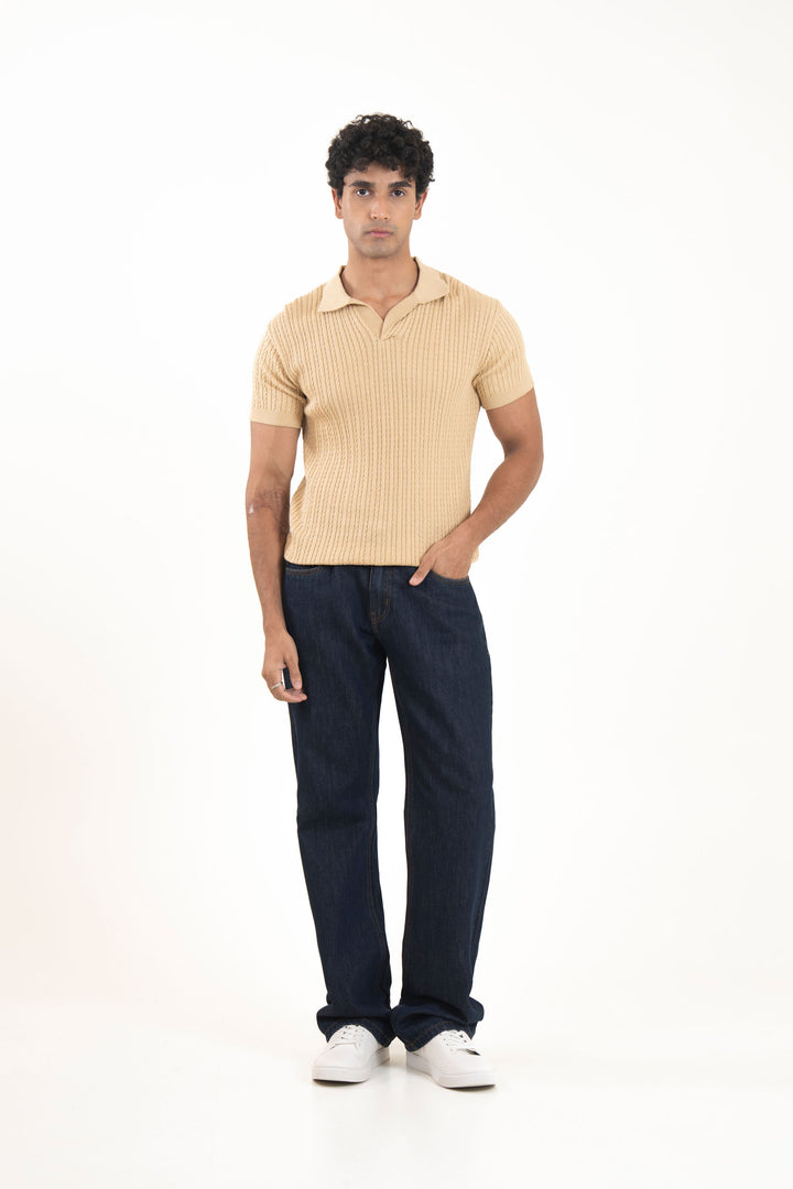 Textured Sweater Knit Polo