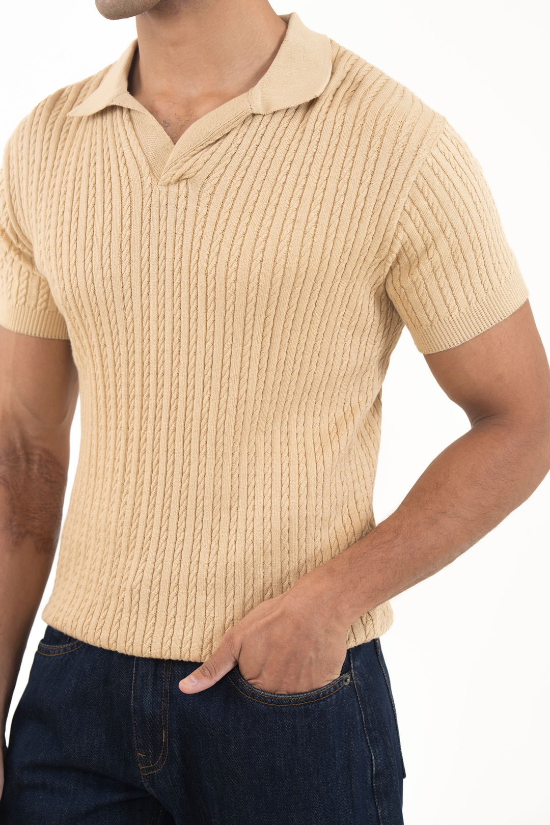Textured Sweater Knit Polo