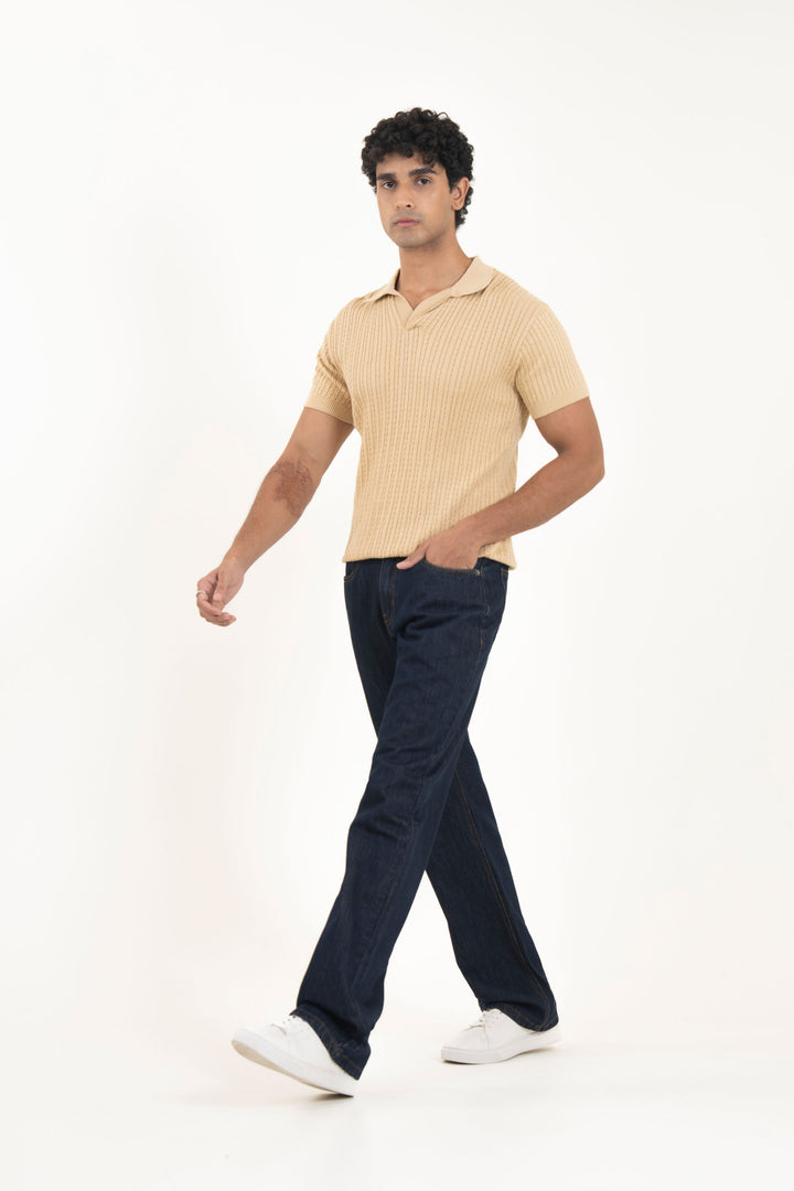 Textured Sweater Knit Polo