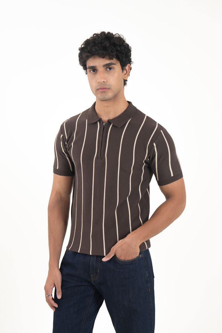 Textured Sweater Knit Polo