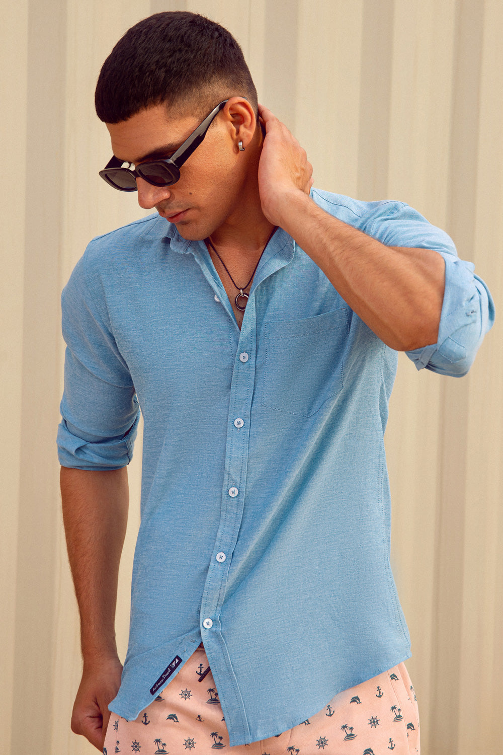 Solid Shirt Blue