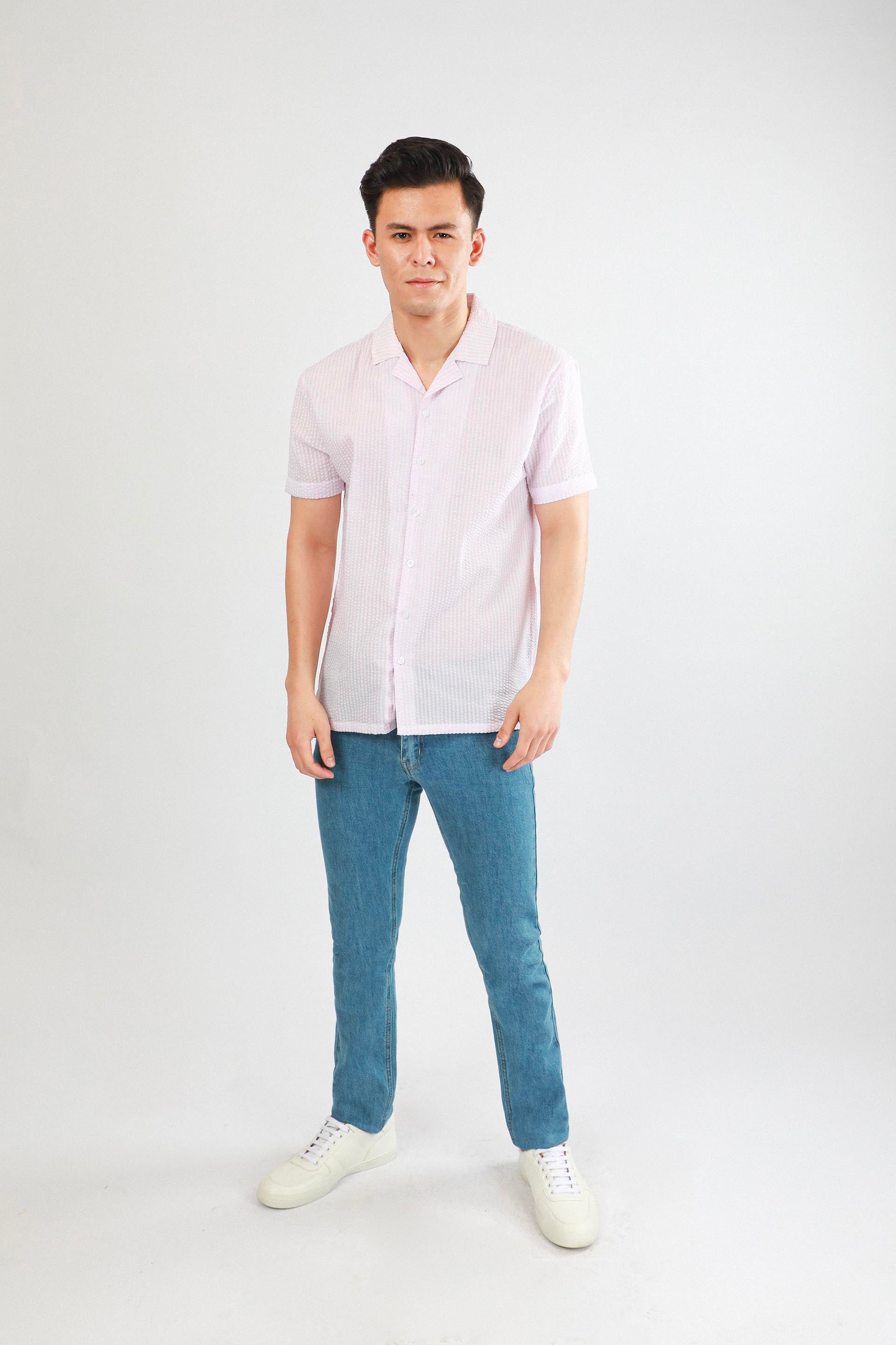 Stripe Shirt Pink/White
