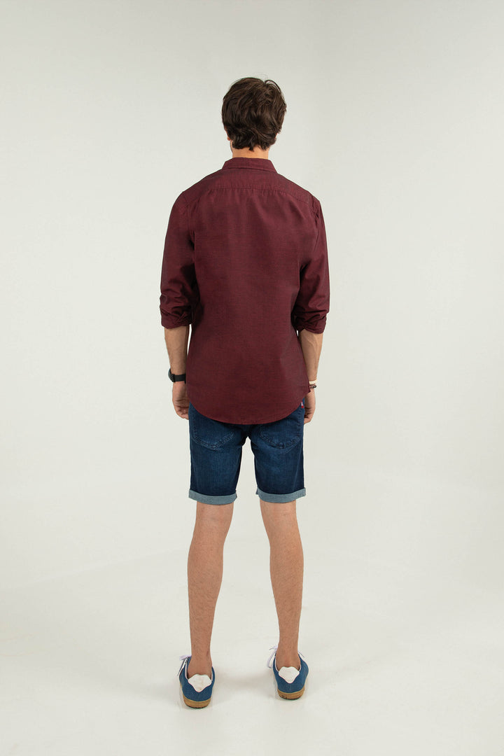 Textured Shirt Maroon