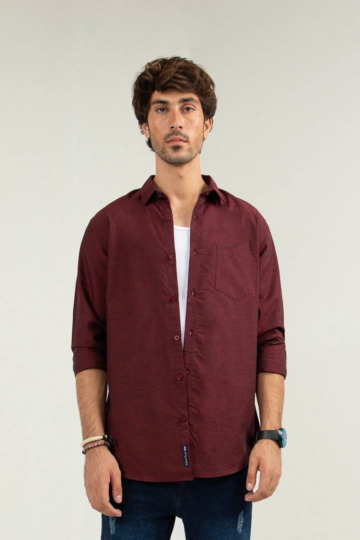 Textured Shirt Maroon