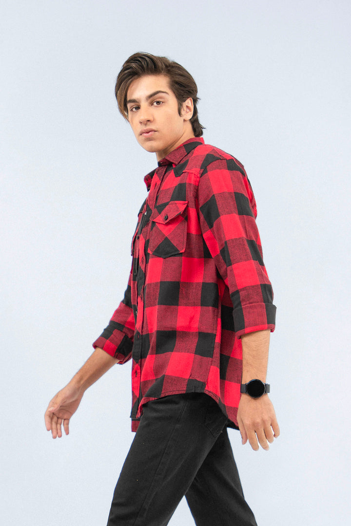 Flannel Shirt Black/Red