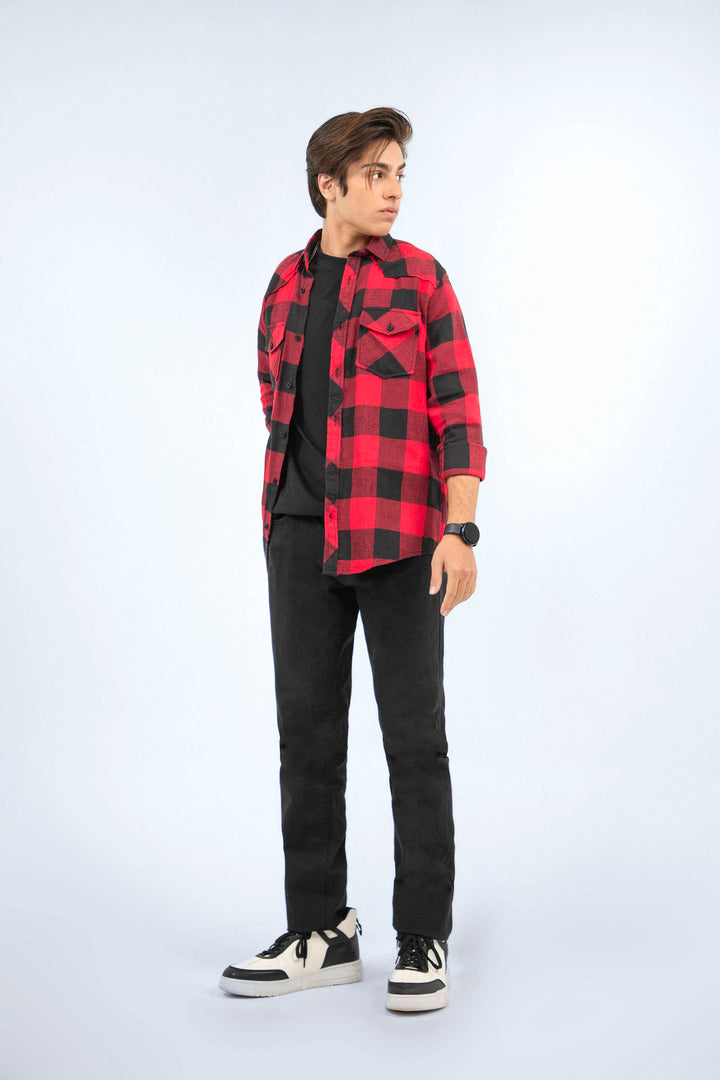 Flannel Shirt Black/Red