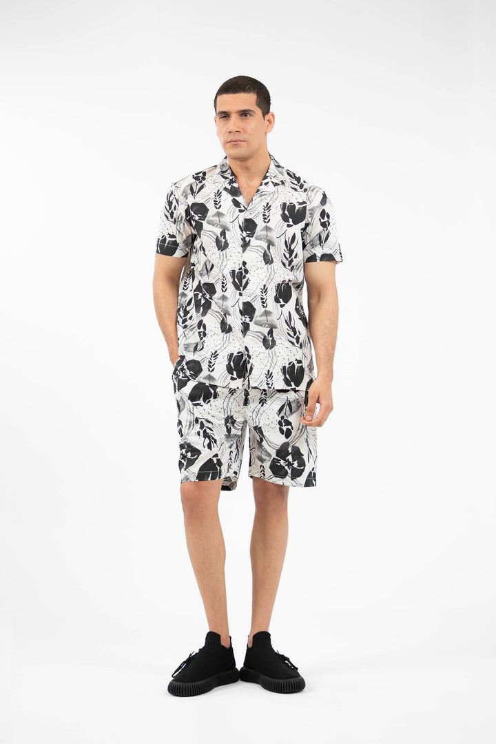 Floral Shirt White/Black