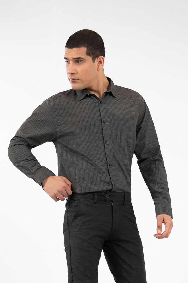 Comfort Check Shirt Black/Brown