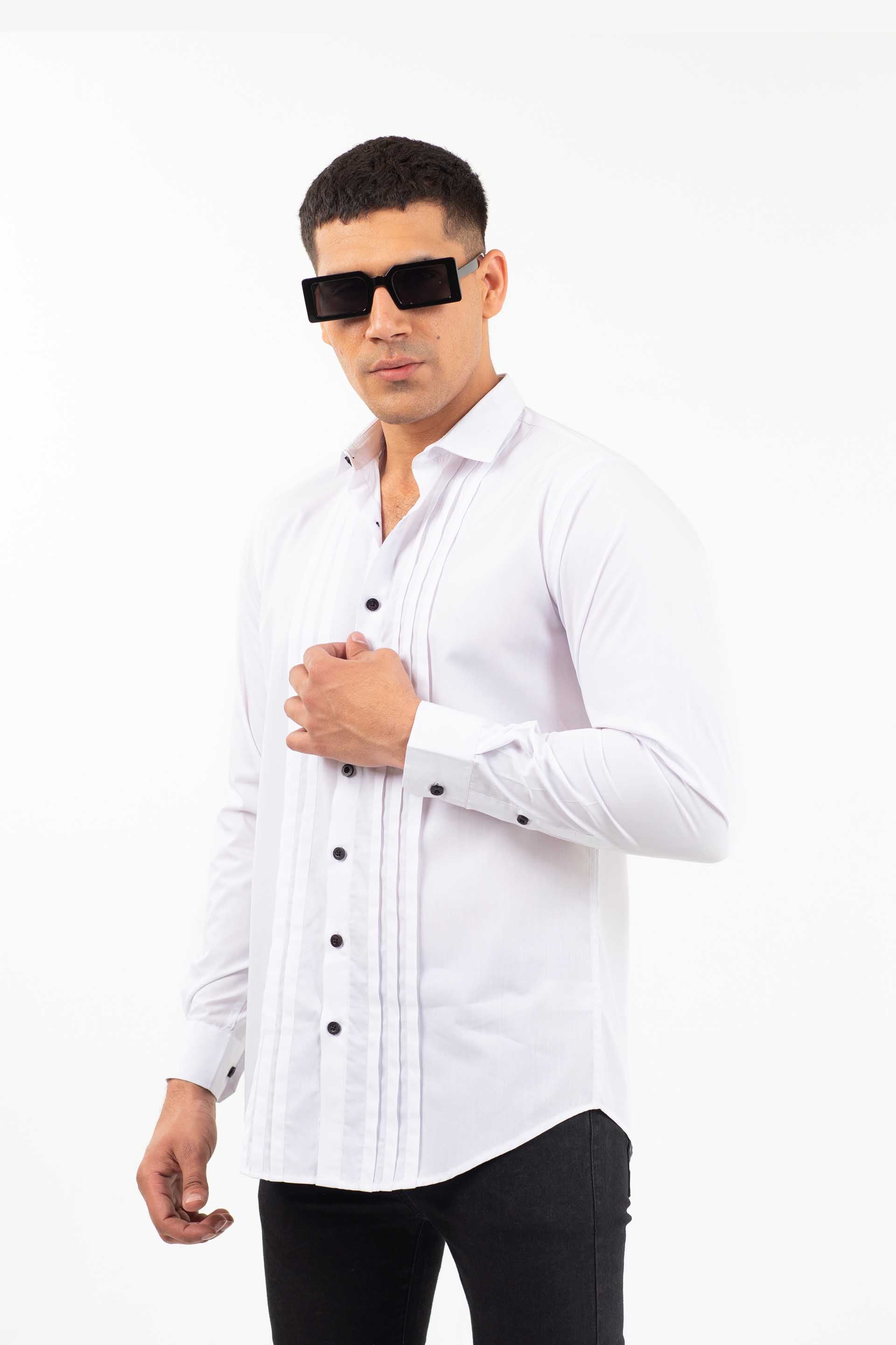 Pleated Shirt White