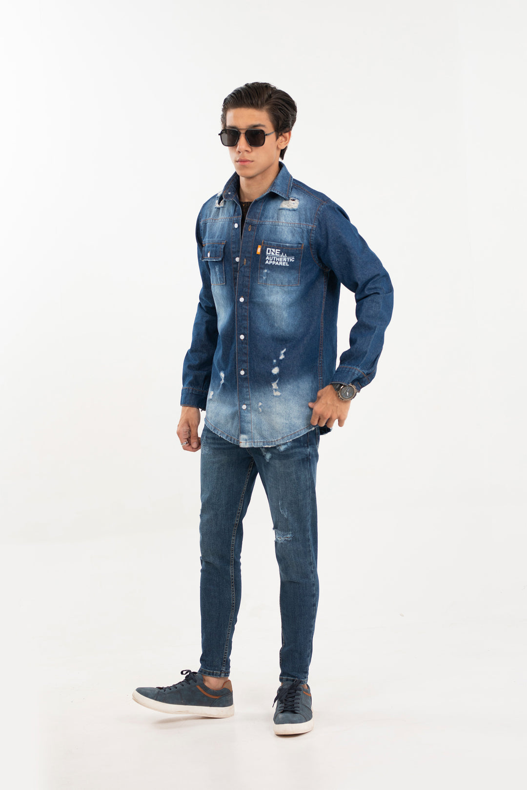 Printed Denim Shirt