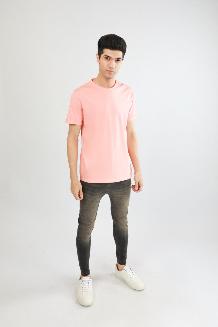 Raw-Edge Tee Pink