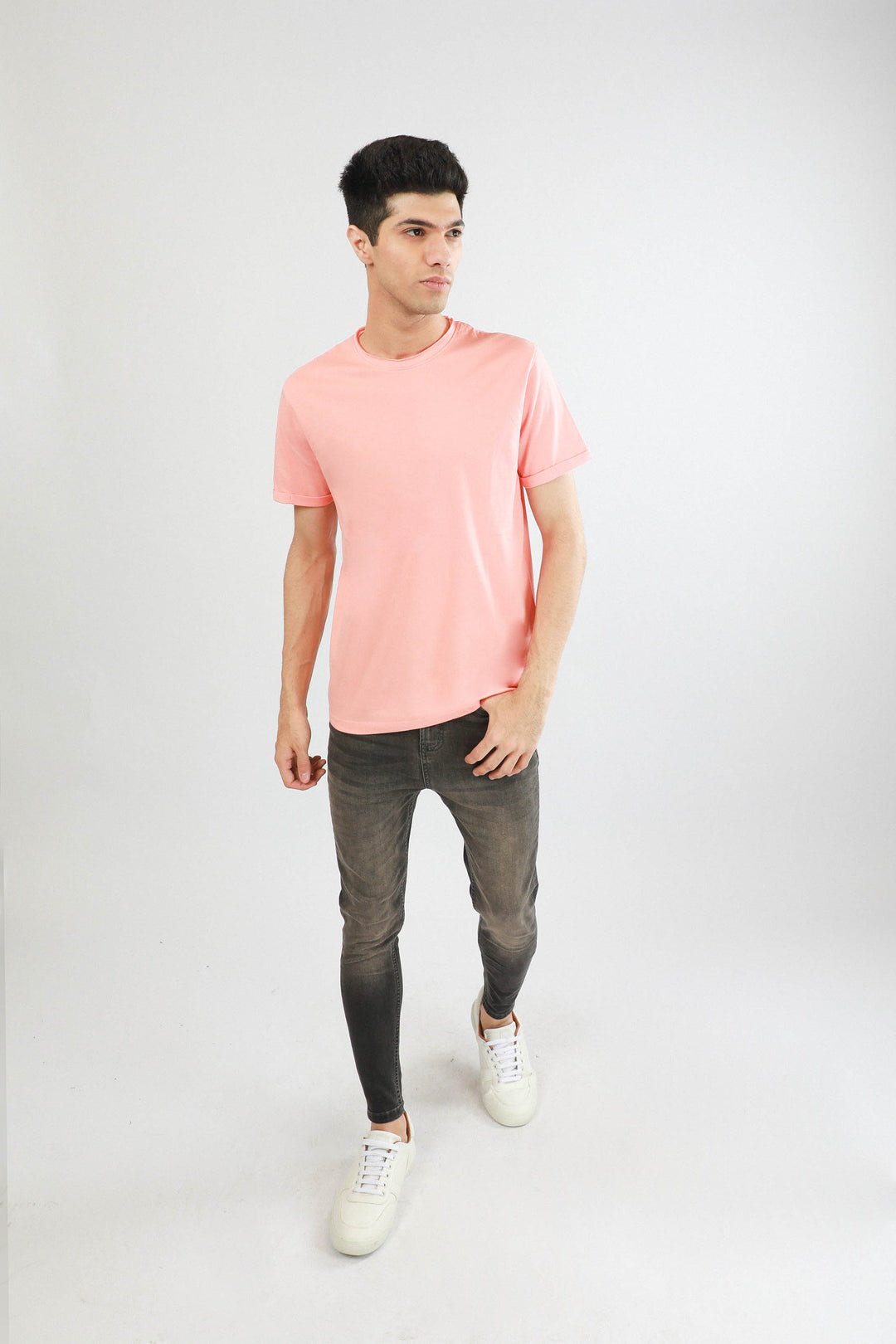 Raw-Edge Tee Pink