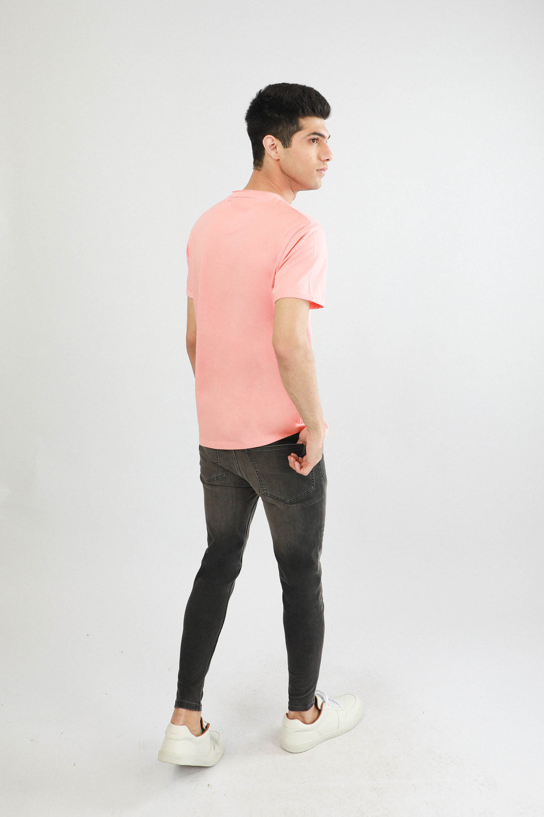 Raw-Edge Tee Pink