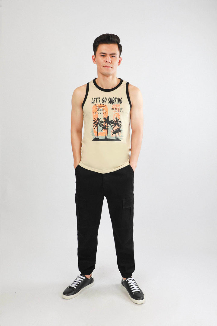 Graphic Vest Beige