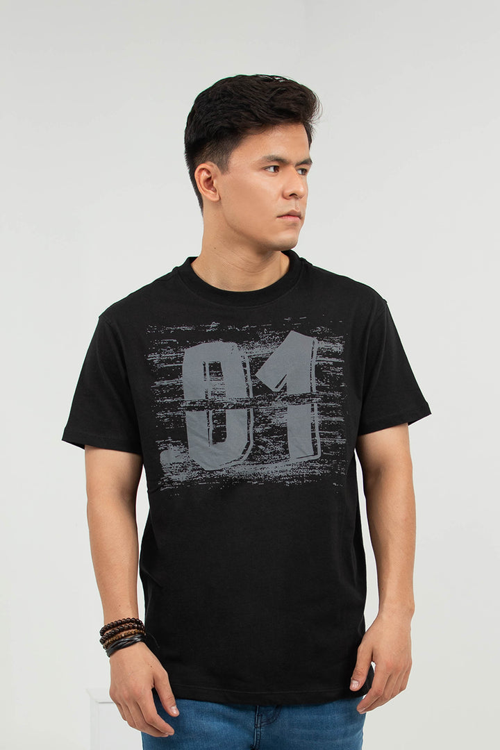 Printed Tee Black