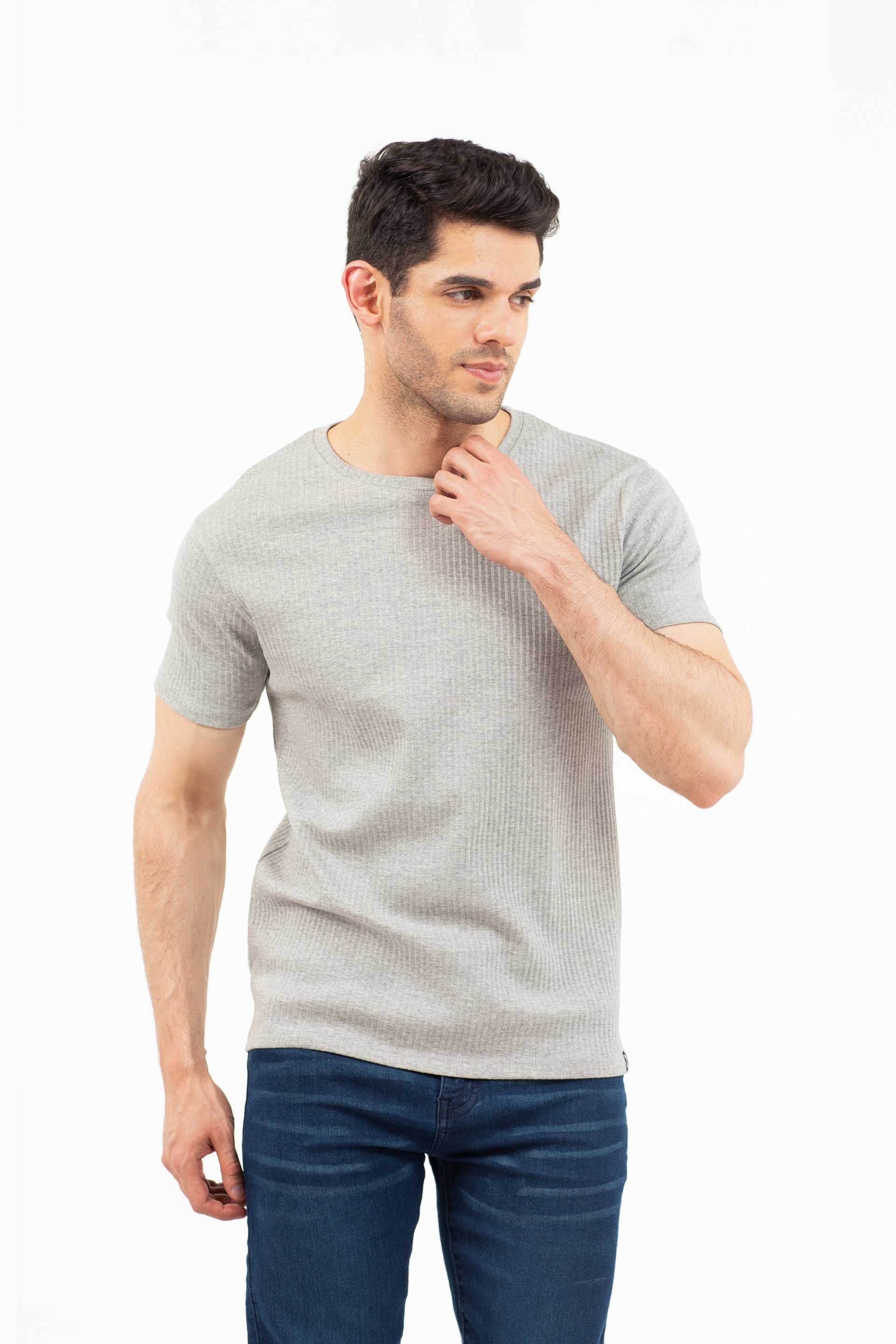 Textured Tee Shirt Grey