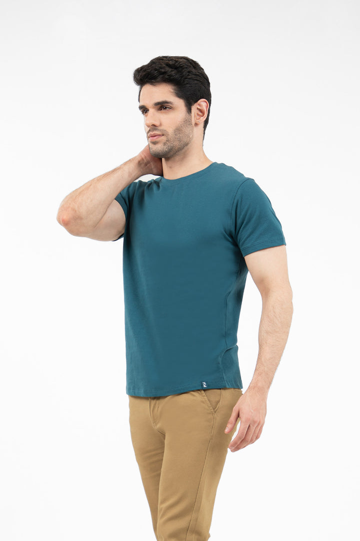 Textured Tee Shirt Teal