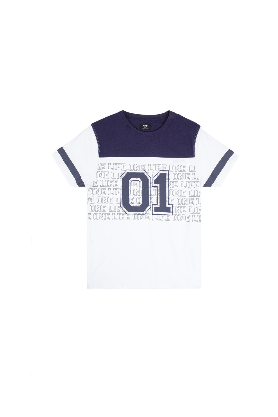 Sports Tee White/Navy