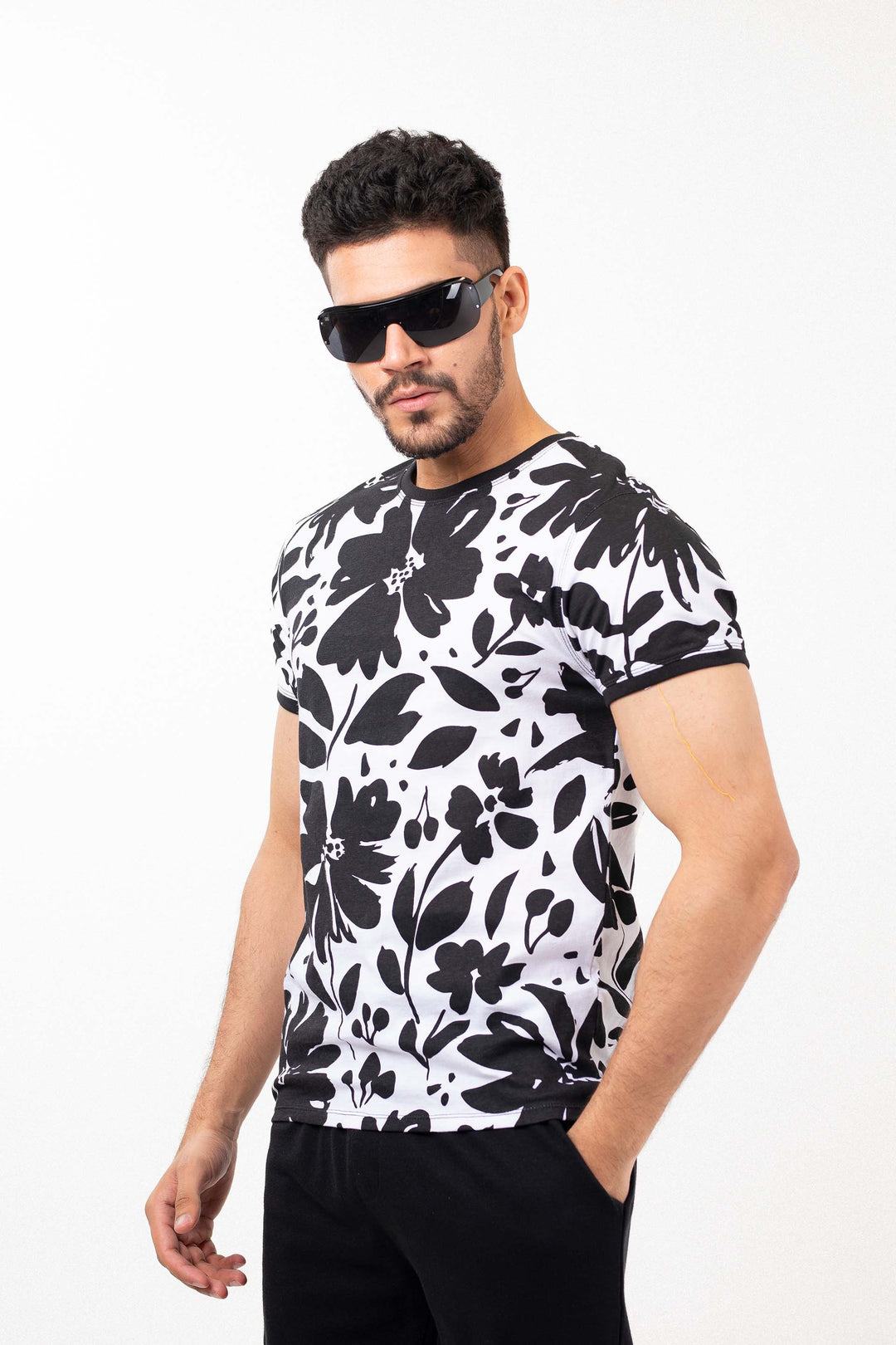 Floral Tee White/Black