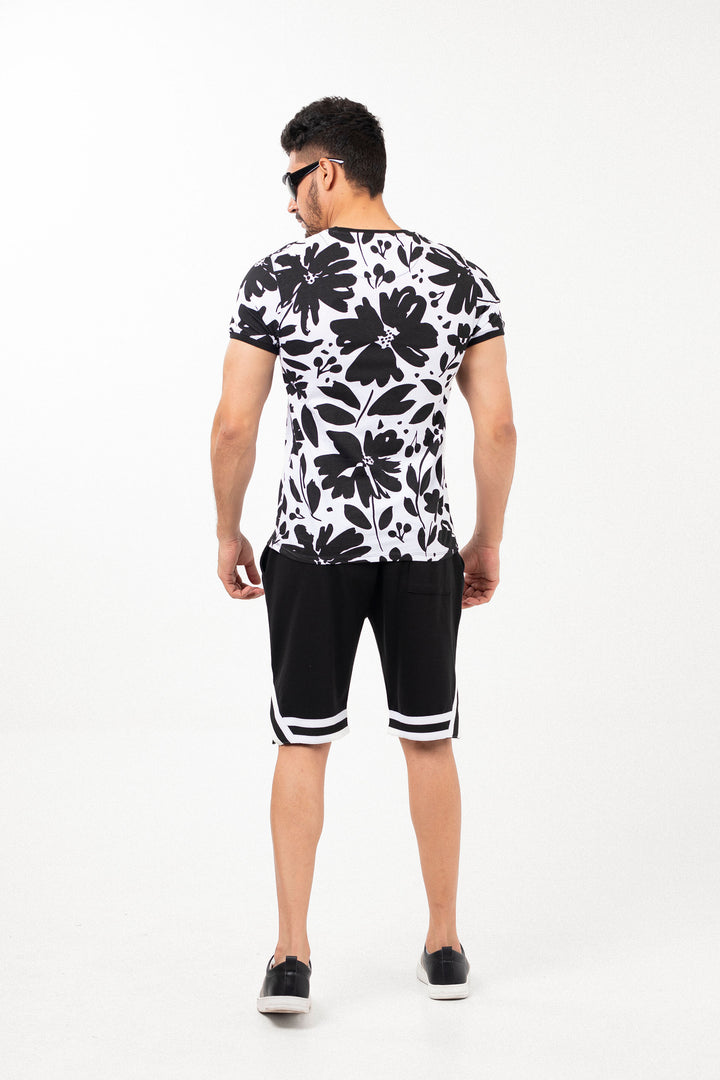 Floral Tee White/Black