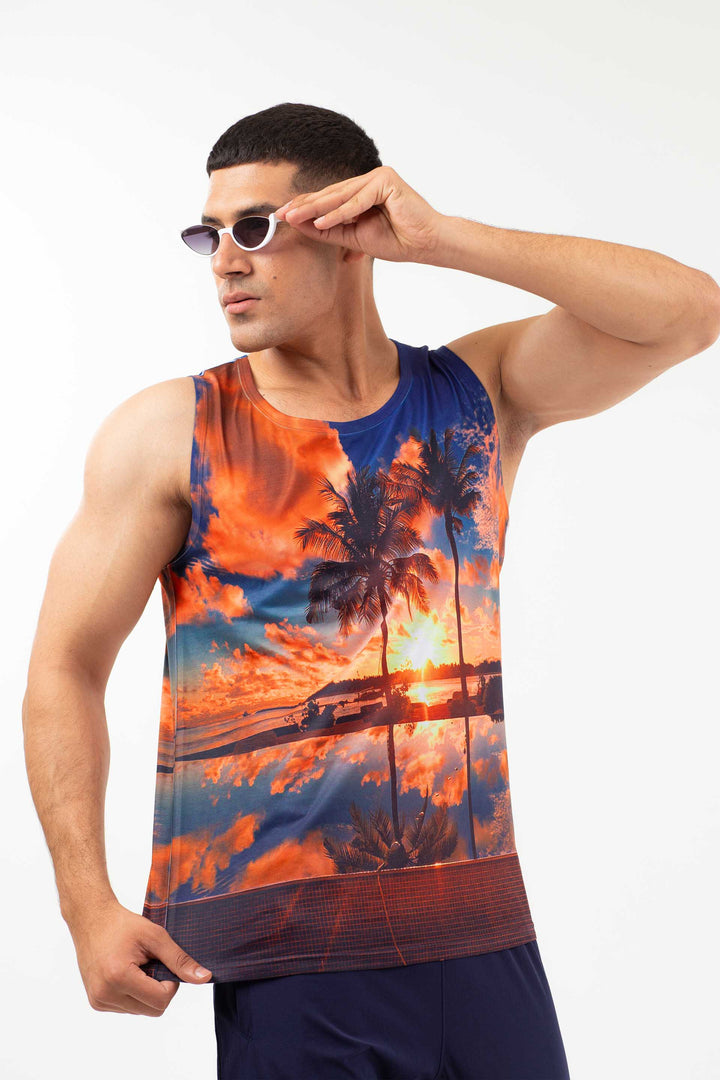 Printed Tank Top Orange