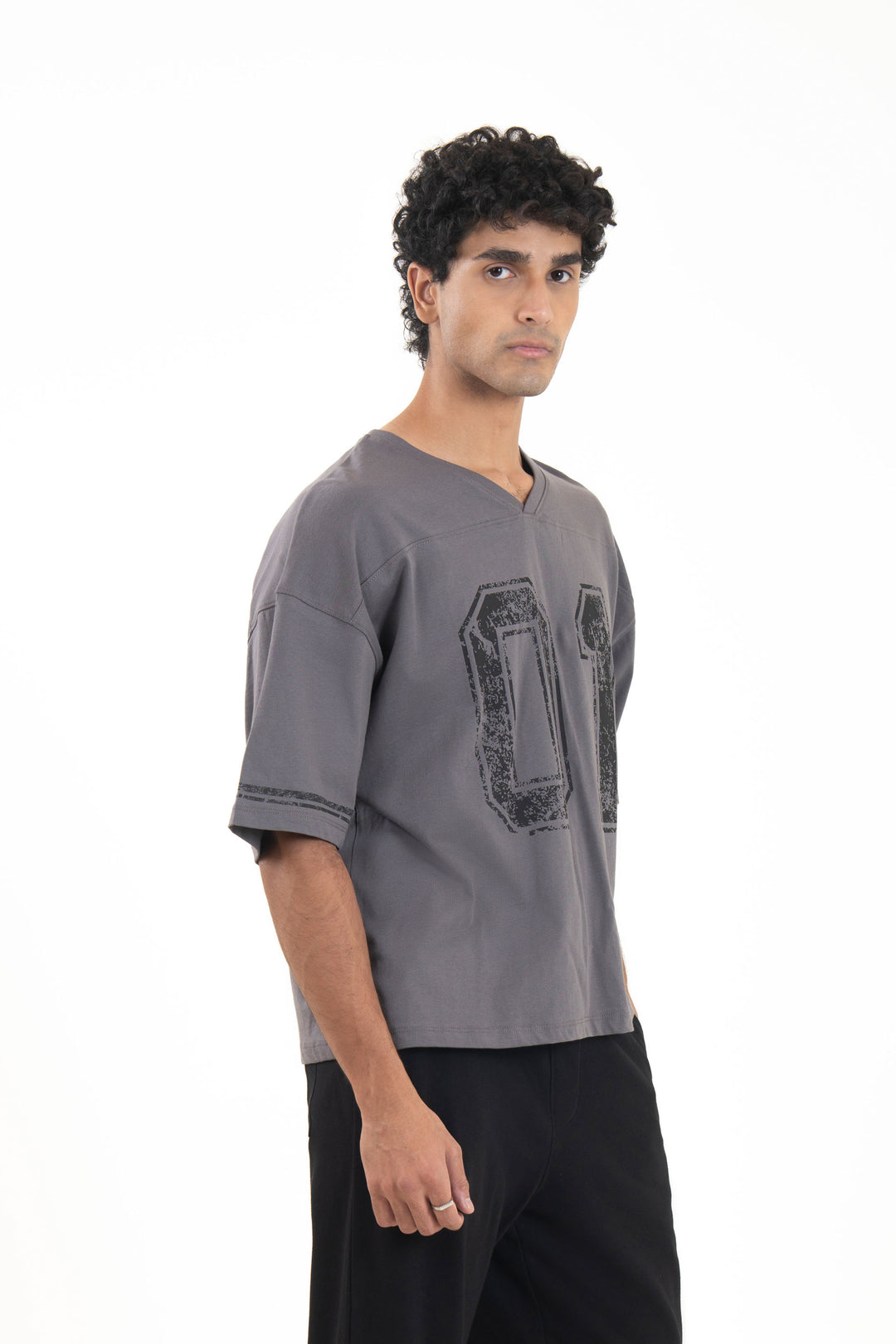 Oversize V-Neck Sports Tee