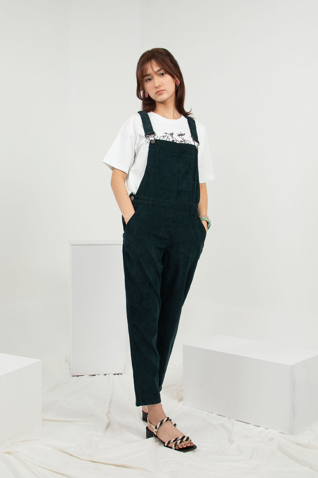 Corduroy Dungaree Teal