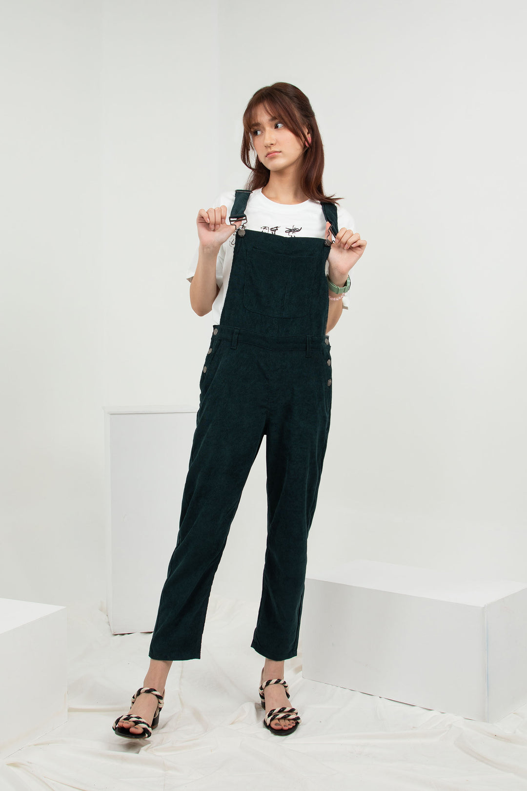 Corduroy Dungaree Teal