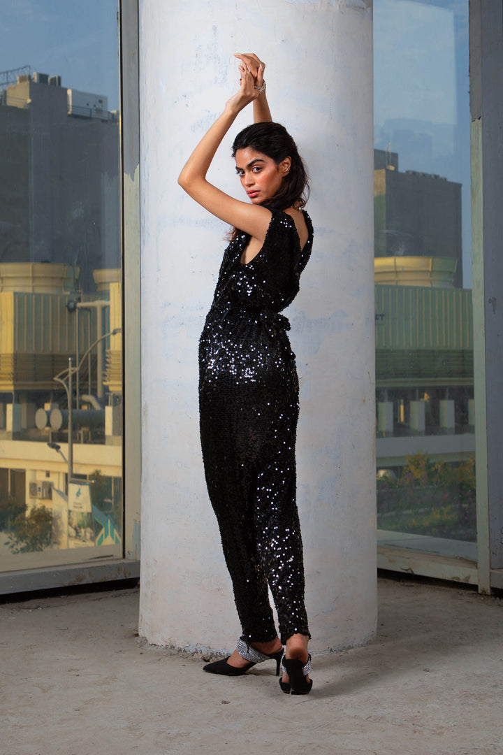 Sequined Jumpsuit Black