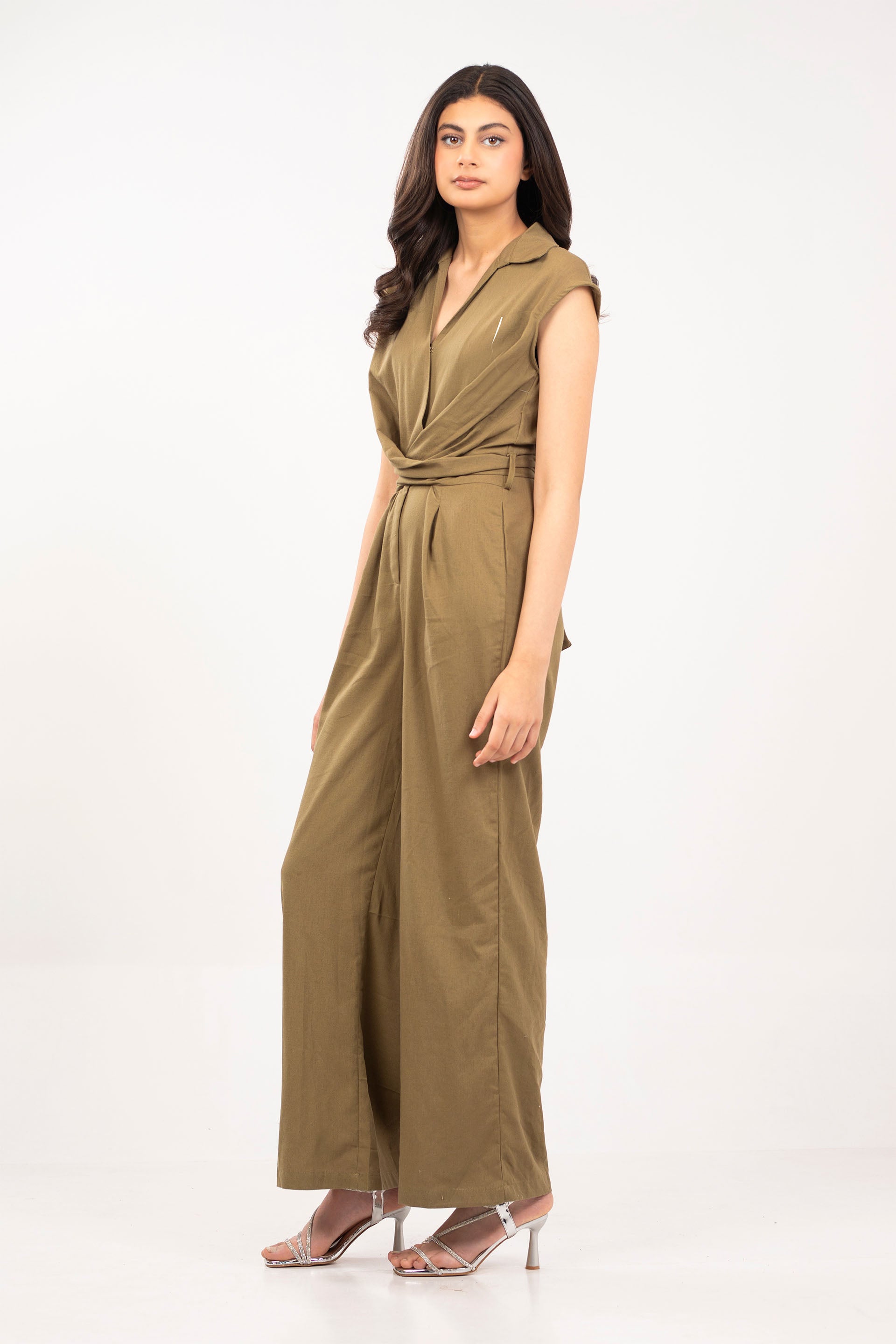 ☆専用☆OHOTORO French Linen Jumpsuit COS Wrap-Front Linen Jumpsuit | endource