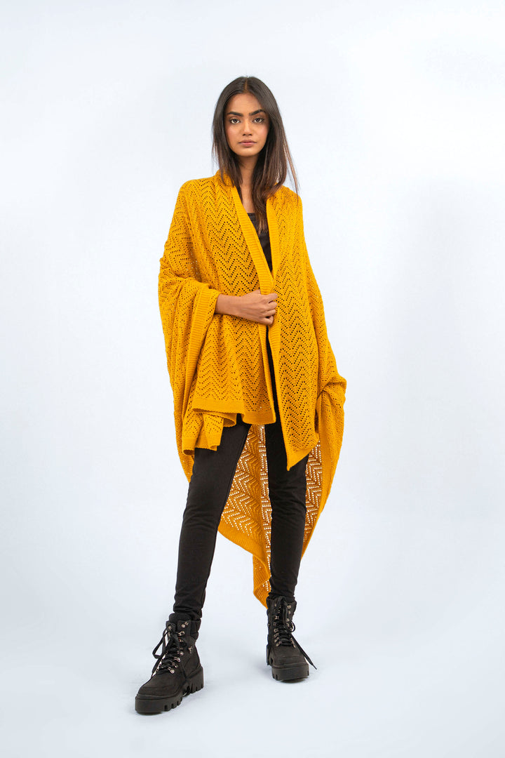 Textured Shawl Mustard