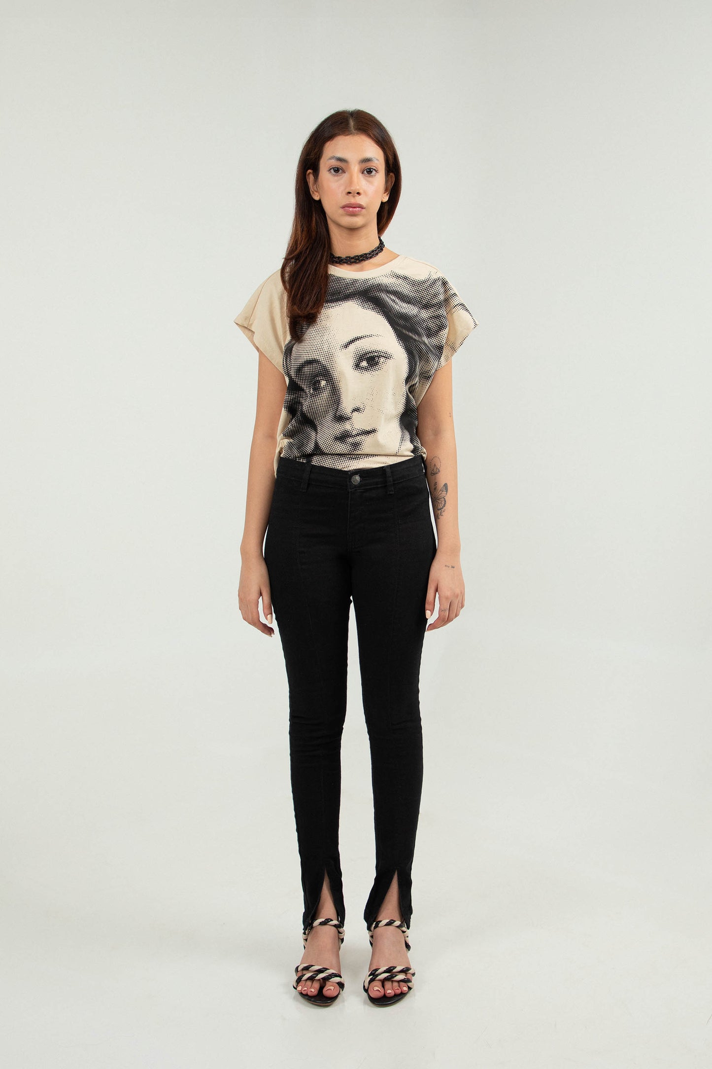 Slit Skinny Jeans Black