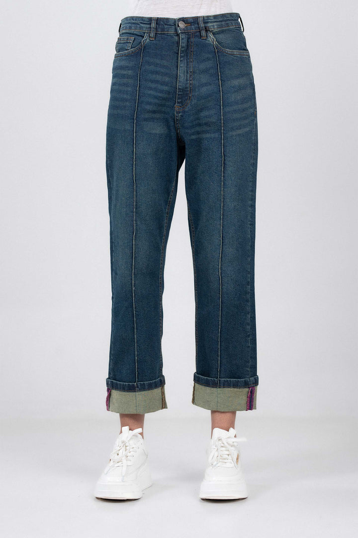 Folded Straight Jeans