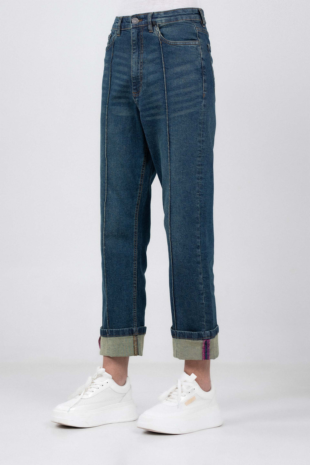 Folded Straight Jeans