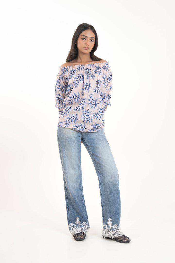Laced Straight Jeans