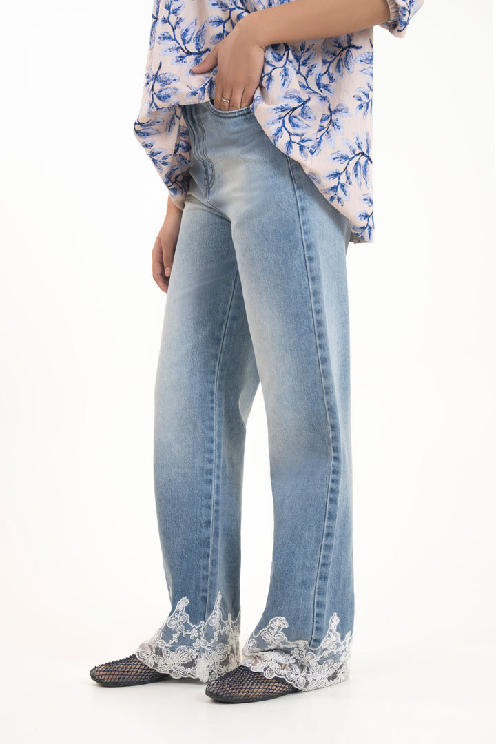Laced Straight Jeans