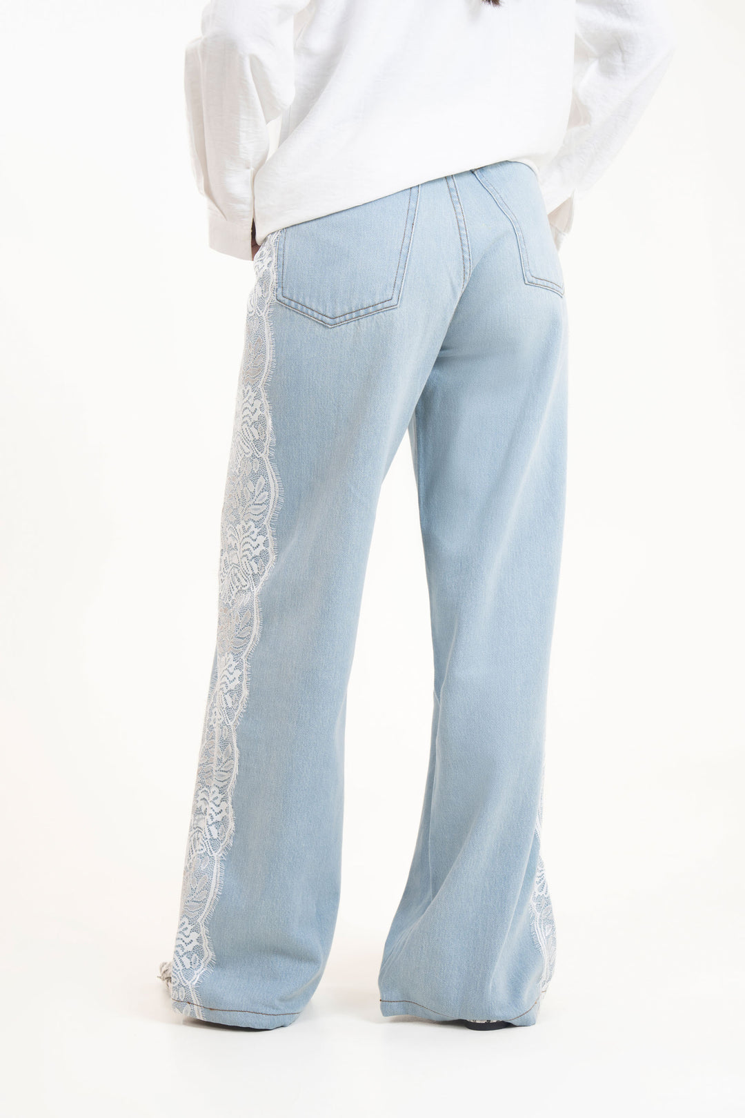 Laced Wide Leg Jeans