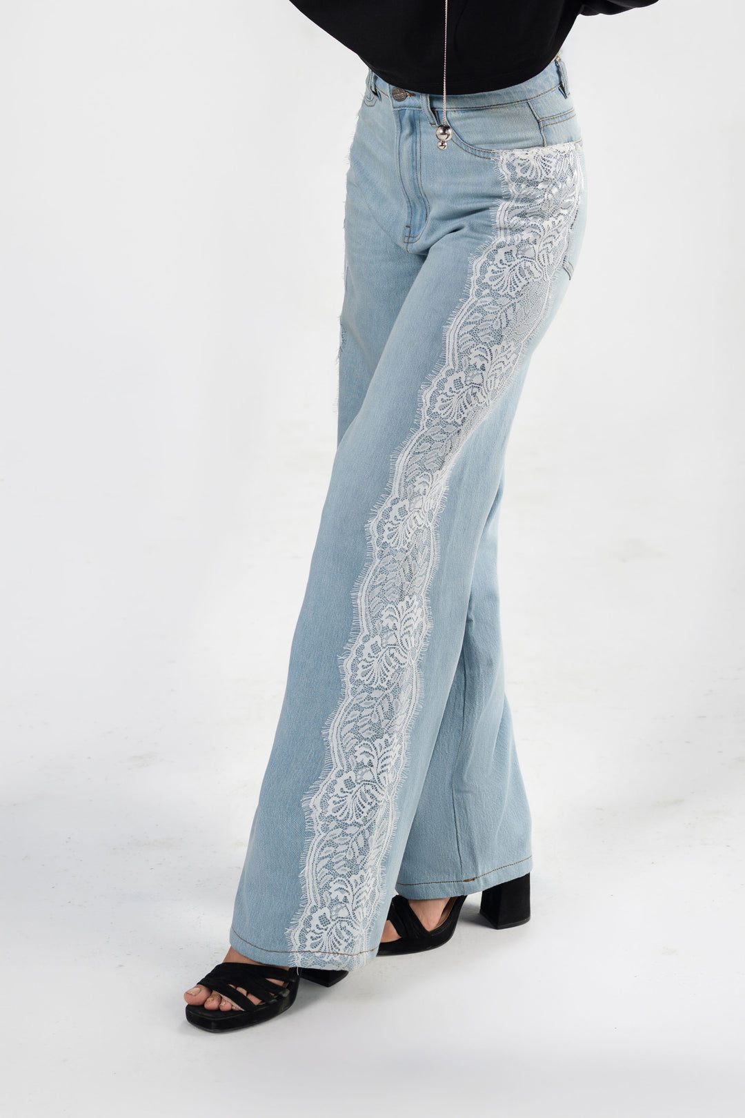 Laced Wide Leg Jeans