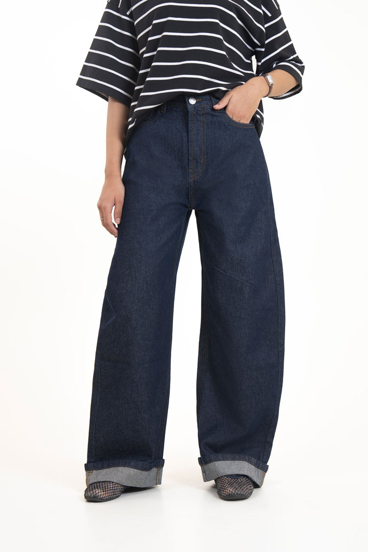 Turned Up Baggy Jeans