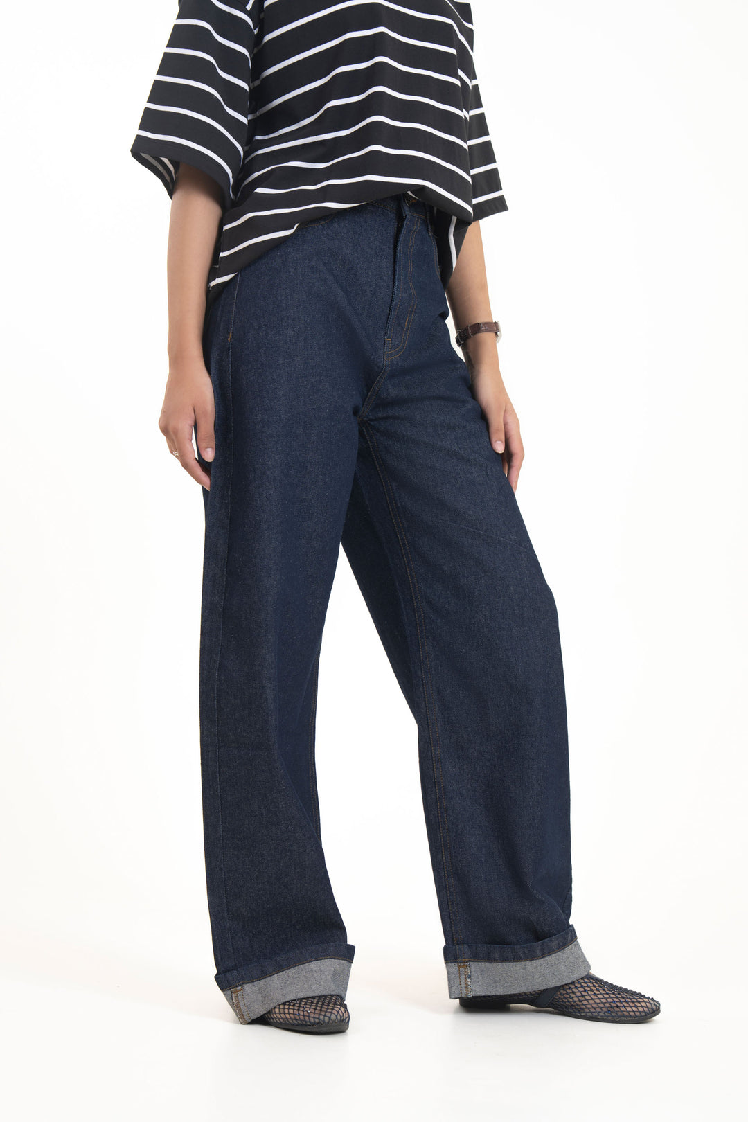 Turned Up Baggy Jeans