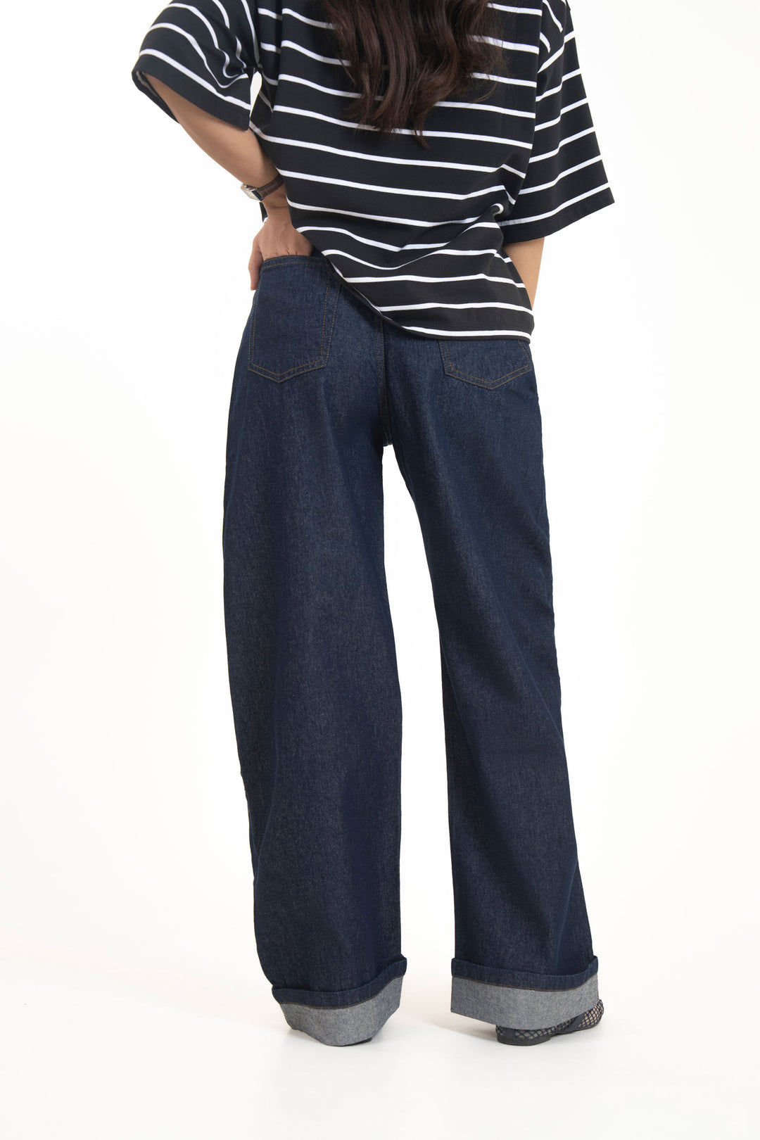 Turned Up Baggy Jeans