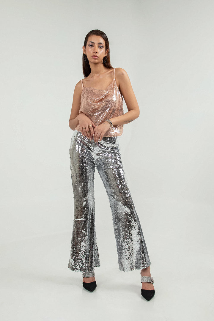 Sequined Pants Silver