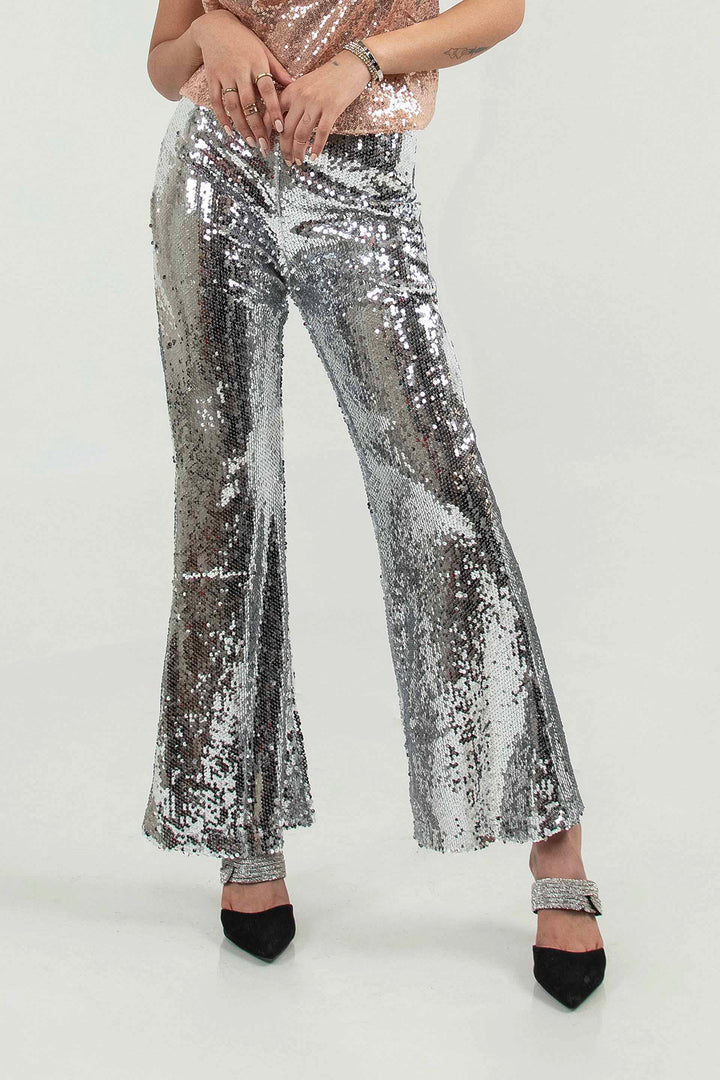 Sequined Pants Silver