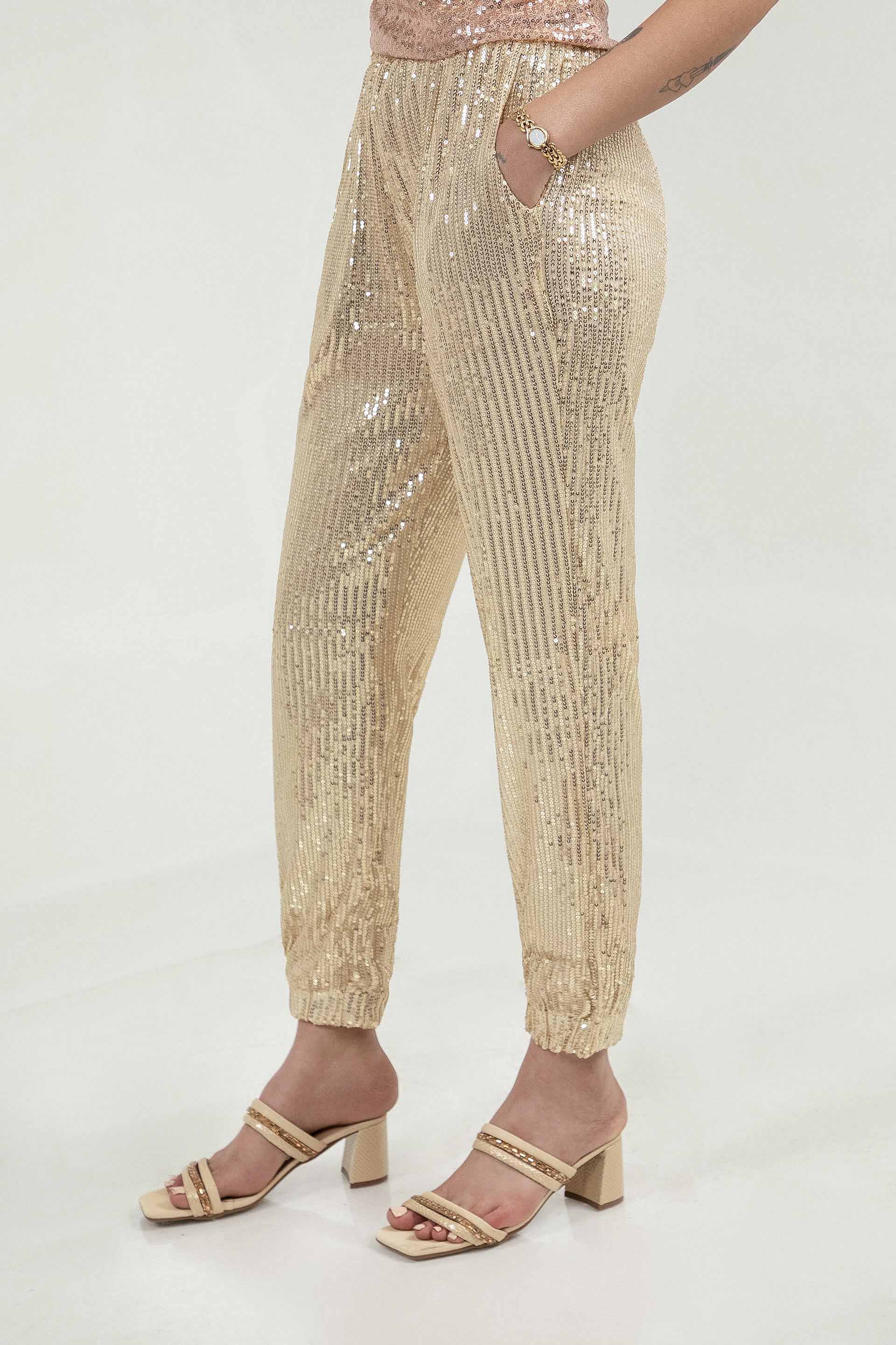Sequined Pants Gold