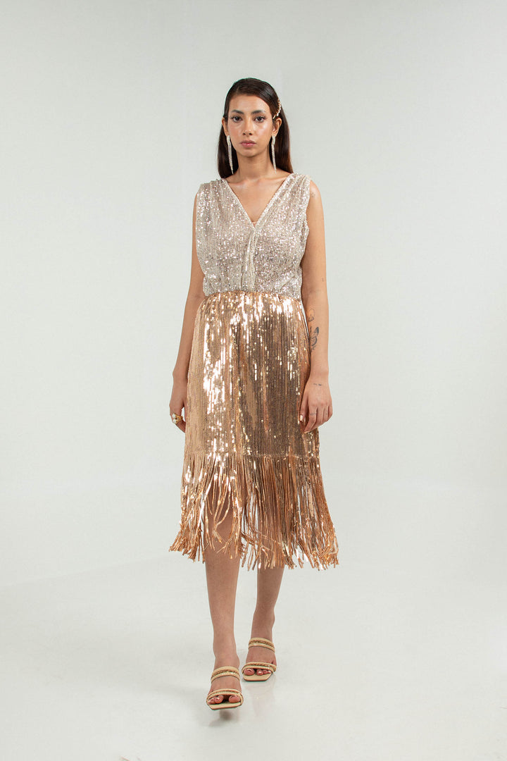 Sequined Skirt Gold