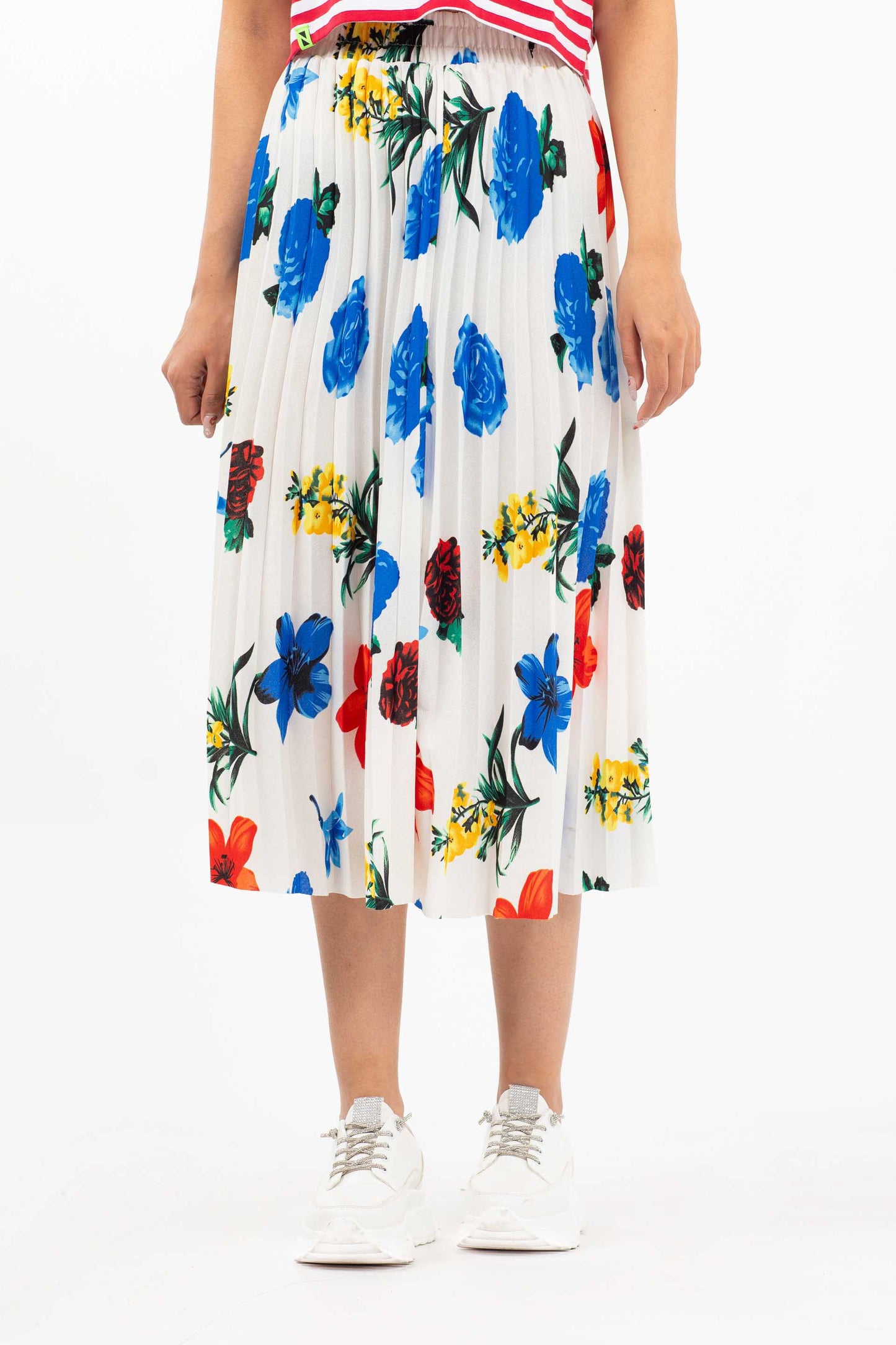 Floral Skirt White/Blue