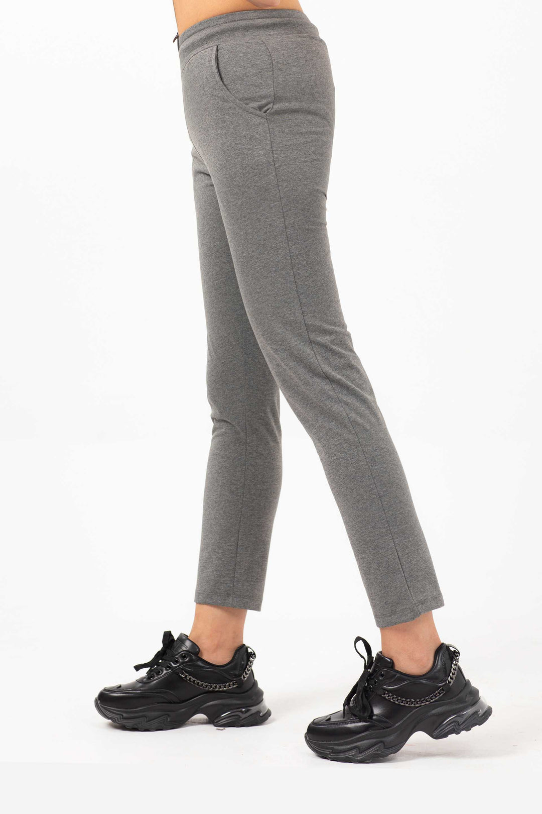 Open Bottom Trousers Grey