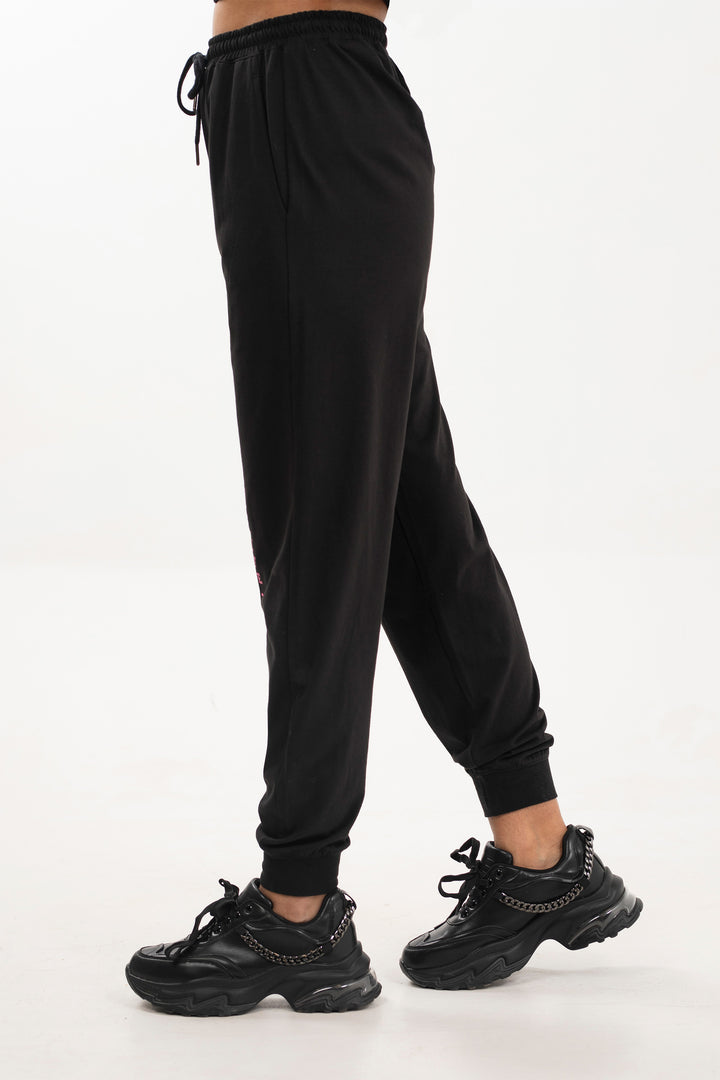 Graphic Track Pants Black