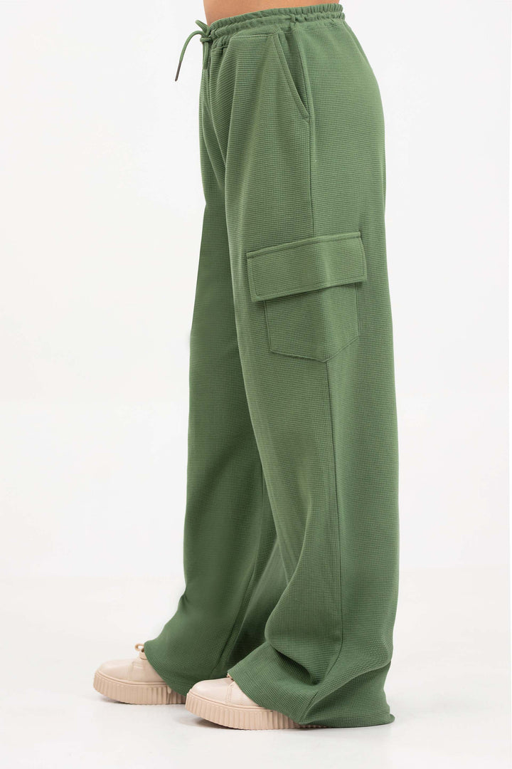 Textured Wide Leg Cargo